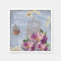 Victorian Love Thoughts Dreams Butterfly Bird Cage