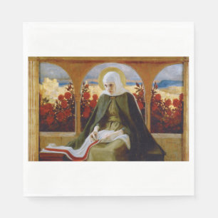 Serviette En Papier Vierge Marie dans le jardin Rose (Albert Edelfeue)