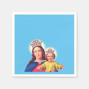 Serviette En Papier Vierge Marie reine avec Jésus