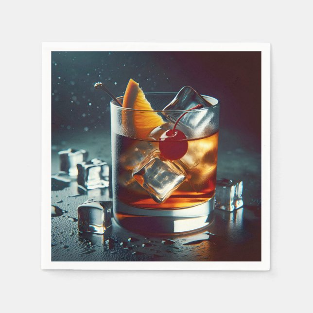 Serviette En Papier Vieux Cocktail Party (Devant)