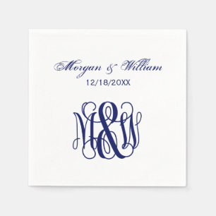 Serviette En Papier Vigne marine Monogramme B&G do-it-yourself BG