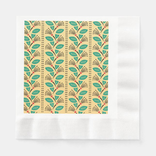 Serviette En Papier Vignes de fraises grimpantes Art déco (Devant)