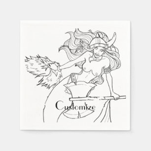 Serviette En Papier Viking Mermaid Warrior Thunder_Cove