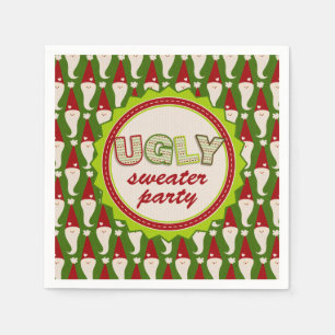 Serviette En Papier Vilain Noël Père Noël Sweater Cocktails Napkins