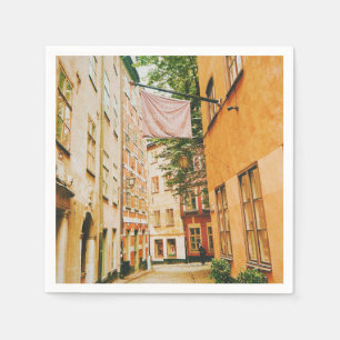 Serviette En Papier Ville ancienne historique, Gamla Stan, Stockholm,