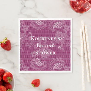 Serviette En Papier Vin de Bourgogne dentelle blanche florale douche d