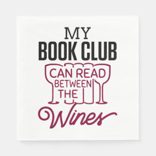 Serviette En Papier Vin du club de livres amusant
