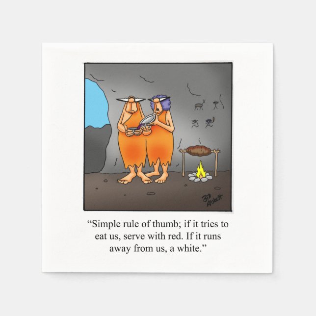 Serviette En Papier Vin Humour Cocktail Party Napkins (Devant)