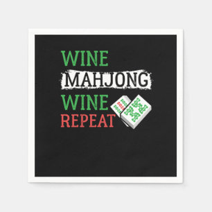 Serviette En Papier Vin Mahjong Vin Répétition Carrelage Basé Chinois