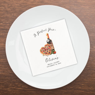 Serviette En Papier Vin moderne & Pizza Dîner de répétition parfait