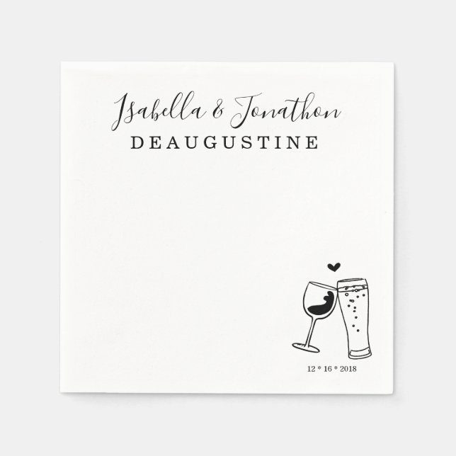 Serviette En Papier Vin Personnalisé Et Brosse Serviettes À Thème (Devant)