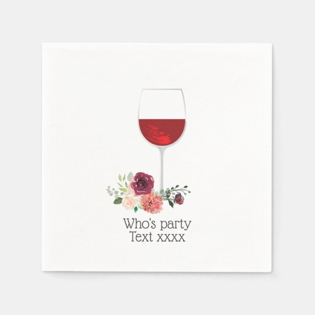 Serviette En Papier vin rouge applaudissements anniversaire Napkins (Devant)
