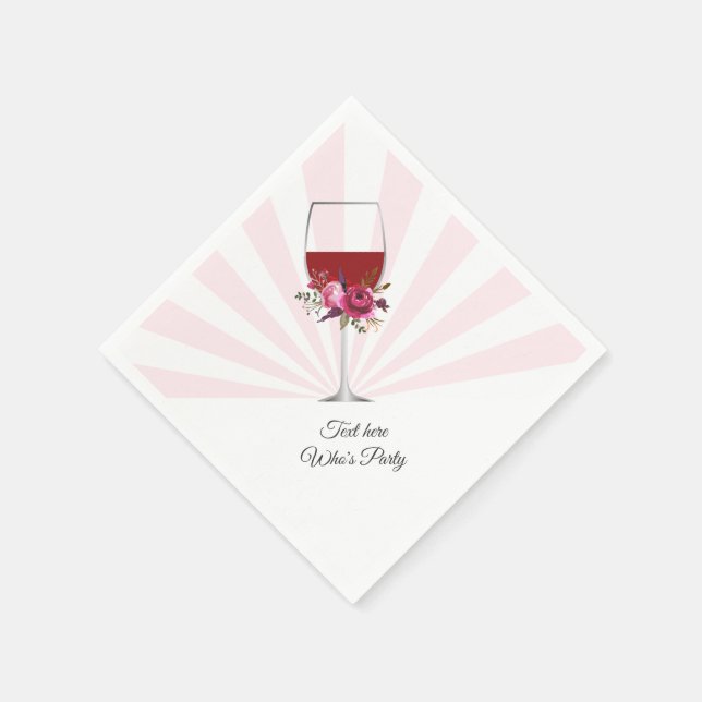 Serviette En Papier vin rouge, élégant, vin, floral (Coin)