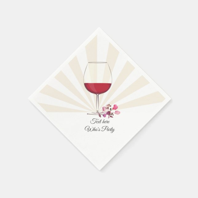 Serviette En Papier vin rouge, élégant, vin, floral (Coin)