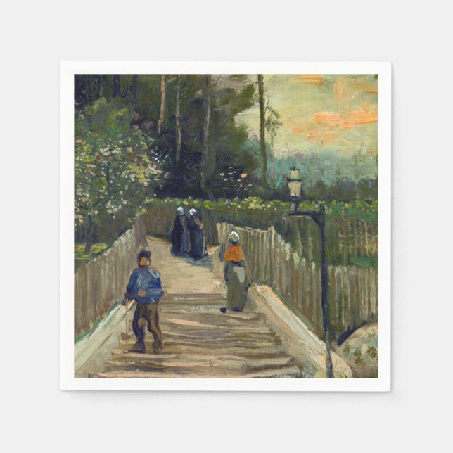 Serviette En Papier Vincent van Gogh - Chemin en pente à Montmartre (Devant)