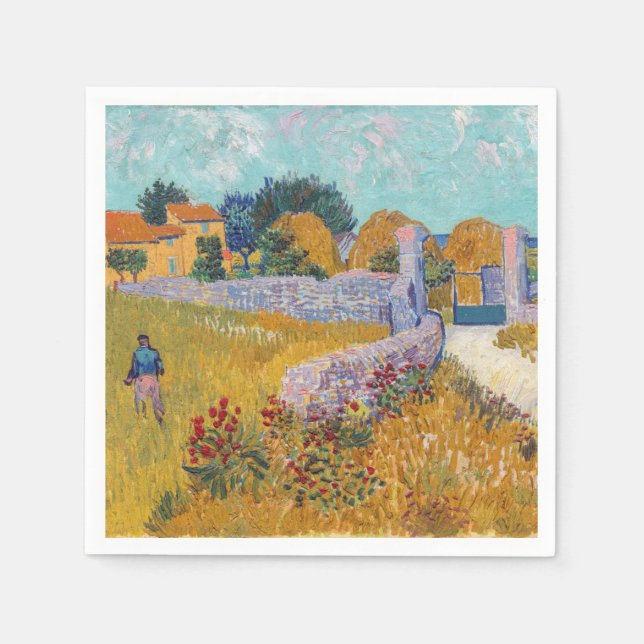 Serviette En Papier Vincent van Gogh - Ferme en Provence (Devant)