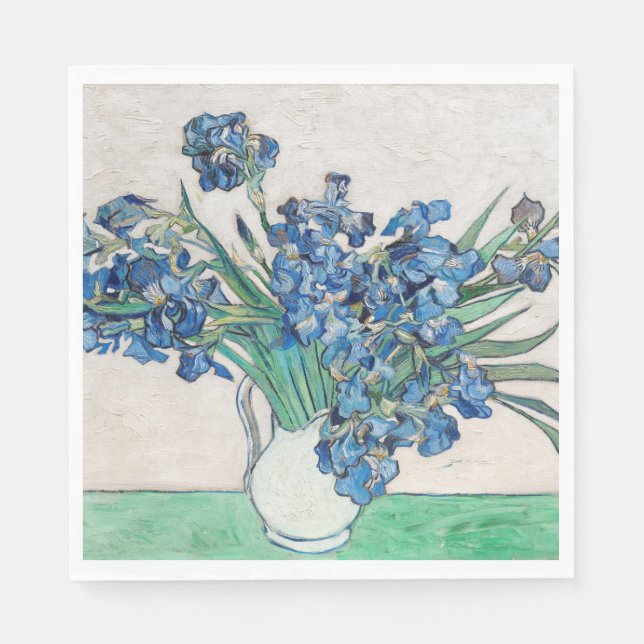 Serviette En Papier Vincent Van Gogh Irises. Impressionnisme floral (Devant)