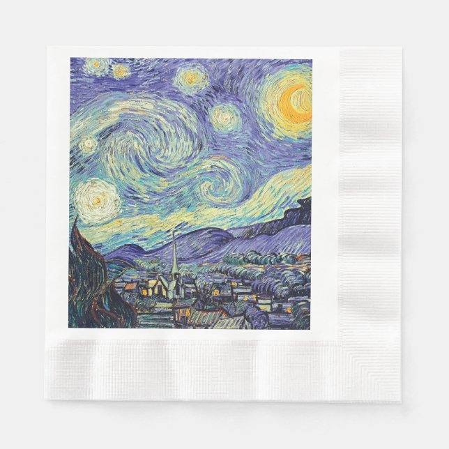 Serviette En Papier Vincent Van Gogh/ La Nuit étoilée (Devant)