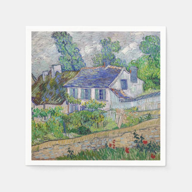 Serviette En Papier Vincent van Gogh - Maisons à Auvers (Devant)