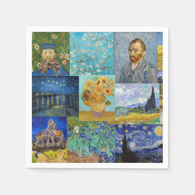 Serviette En Papier Vincent Van Gogh - Masterpieces Patchwork (Devant)