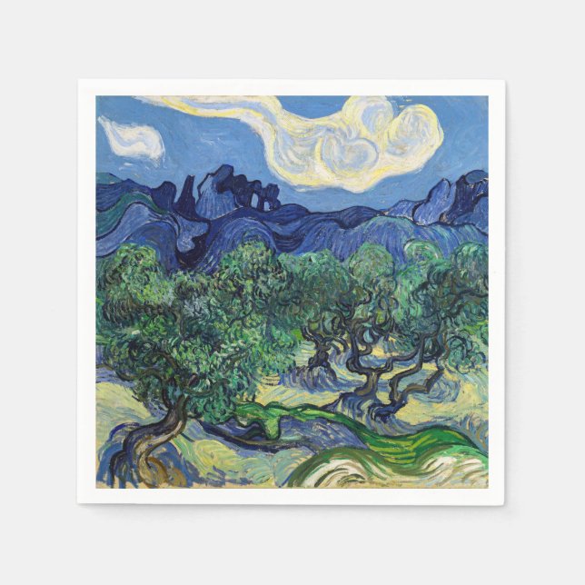Serviette En Papier Vincent van Gogh - Oliviers aux Alpilles (Devant)