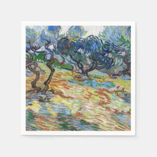 Serviette En Papier Vincent van Gogh - Oliviers : Ciel bleu vif