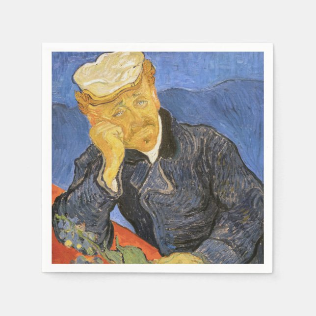 Serviette En Papier Vincent Van Gogh - Portrait du Docteur Paul Gachet (Devant)