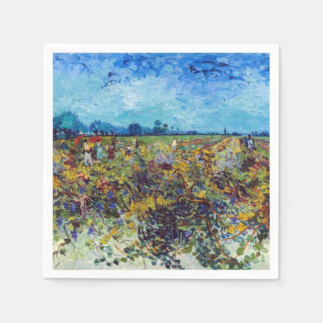 Serviette En Papier Vincent van Gogh - Vignoble vert (Devant)