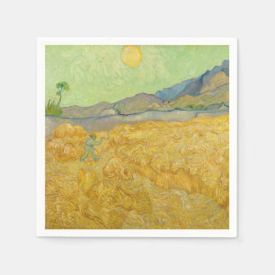 Serviette En Papier Vincent van Gogh - Wheatfield avec une Faucheuse