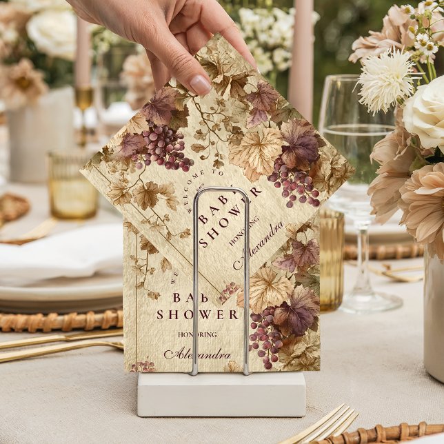 Serviette En Papier Vineyard Grape Floral Baby Shower (Créateur téléchargé)