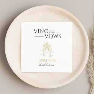 Serviette En Papier Vino avant Vows White Floral Fête des mariées