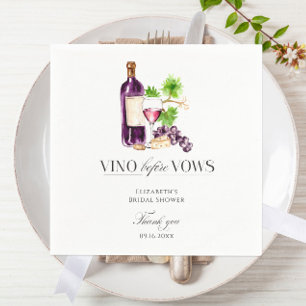 Serviette En Papier Vino Before Vows Réception de Mariage Vin Aquarell