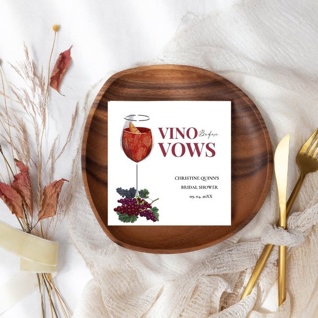 Serviette En Papier Vinow avant voeux WIne Dégustation douche nuptiale (Créateur téléchargé)
