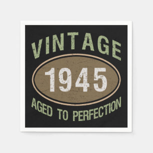 Serviette En Papier Vintage 1945 80e anniversaire