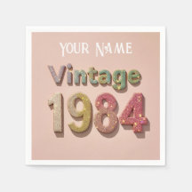 Vintage 1984 Sparkle Napkin : Souvenirs scintillan