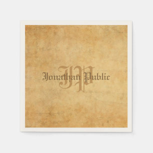 Serviette En Papier Vintage Calligraphie Monogramme Mariage Texte Modè