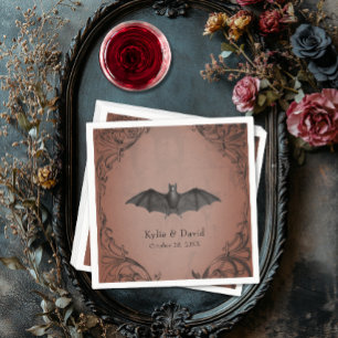 Serviette En Papier Vintage chauve-souris jusqu'à la rouille de la mor