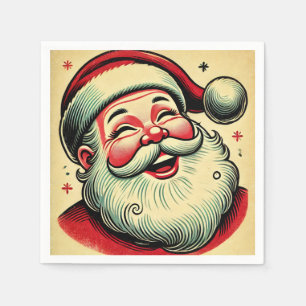 Serviette En Papier Vintage Christmas Holiday Père Noël Cookie