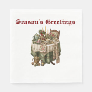 Serviette En Papier Vintage Christmas Party Collection de vaisselle