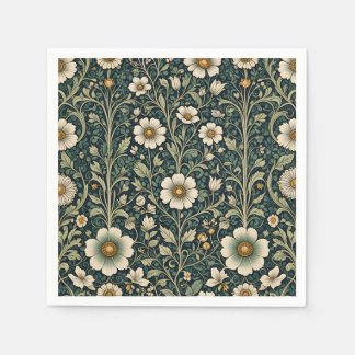 Serviette En Papier Vintage Daisy Garden Pattern