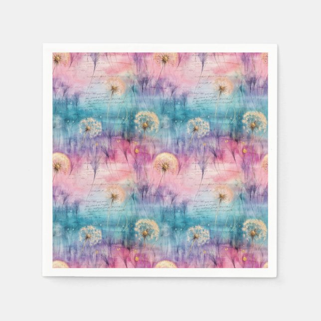 Serviette En Papier Vintage Dandelion Abstract Pattern (6) (Devant)