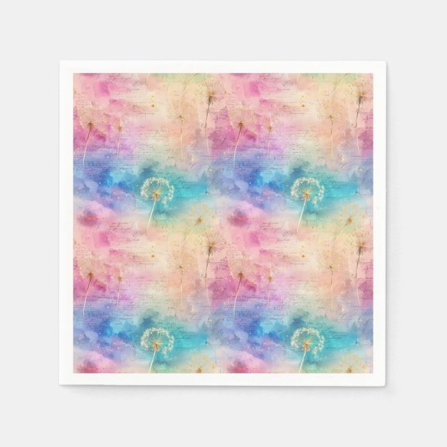 Serviette En Papier Vintage Dandelion Abstract Pattern (7) (Devant)