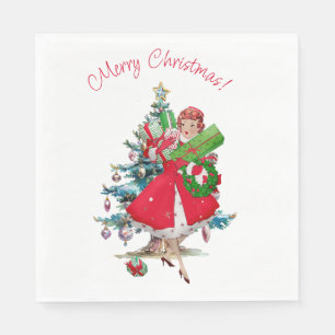 Serviette En Papier vintage de Noël 1950