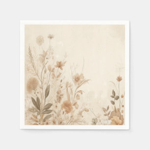 Serviette En Papier Vintage Delicate Floral Botanical Mariage Boho