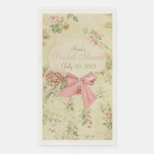 Serviette En Papier Vintage Floral Peach Fête des mariées Serviette d'