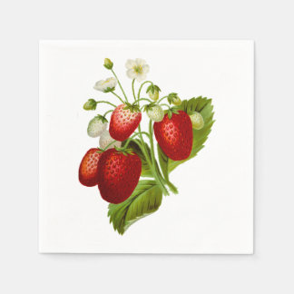 Serviette En Papier Vintage fraise.