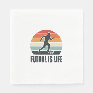 Serviette En Papier Vintage Futbol Est La Vie Conception De T-Shirt De