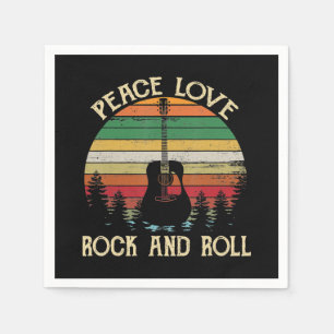 Serviette En Papier Vintage Hippie Van Flower Bus Peace Love