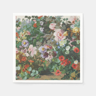 Serviette En Papier Vintage joli tableau fleuri coloré