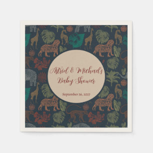 Serviette En Papier Vintage Jungle Safari bébé garçon douche